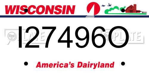 I27496O Wisconsin License Plate