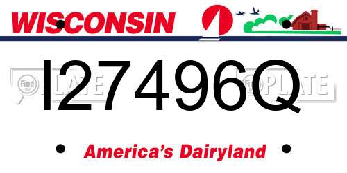 I27496Q Wisconsin License Plate