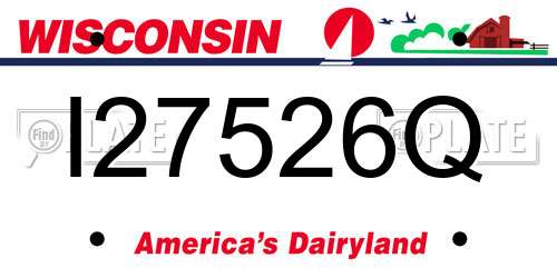 I27526Q Wisconsin License Plate
