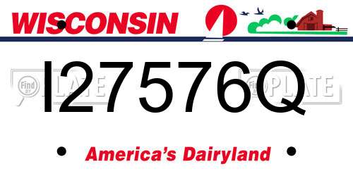 I27576Q Wisconsin License Plate