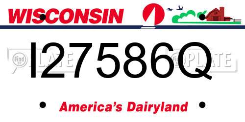 I27586Q Wisconsin License Plate