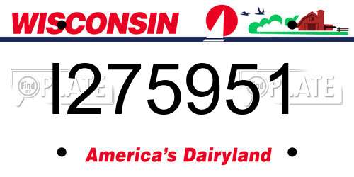 I275951 Wisconsin License Plate