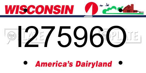 I27596O Wisconsin License Plate