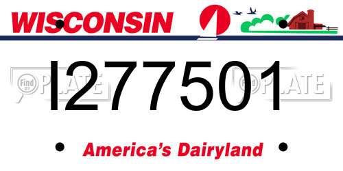 I277501 Wisconsin License Plate