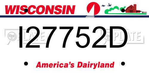 I27752D Wisconsin License Plate