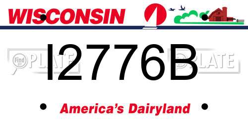 I2776B Wisconsin License Plate