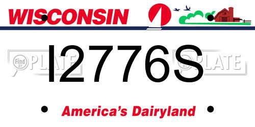 I2776S Wisconsin License Plate