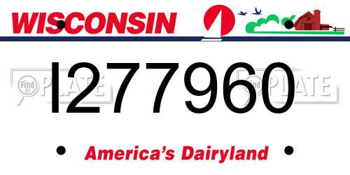 I277960 Wisconsin License Plate