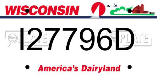 I27796D Wisconsin License Plate