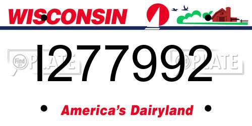 I277992 Wisconsin License Plate