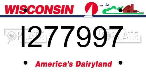 I277997 Wisconsin License Plate
