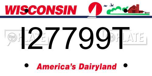I27799T Wisconsin License Plate