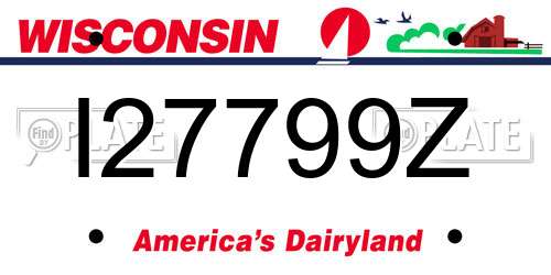 I27799Z Wisconsin License Plate