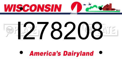 I278208 Wisconsin License Plate