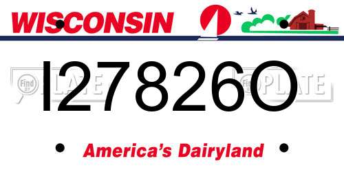 I27826O Wisconsin License Plate