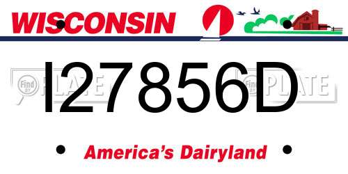 I27856D Wisconsin License Plate