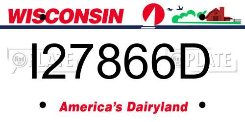 I27866D Wisconsin License Plate