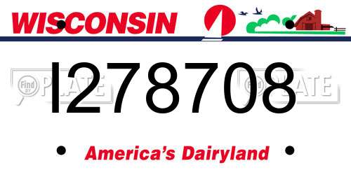 I278708 Wisconsin License Plate