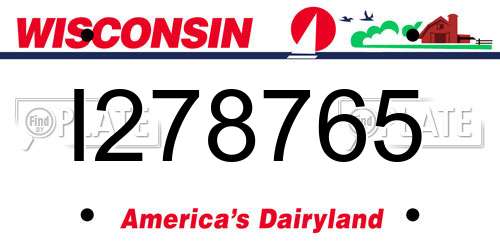 I278765 Wisconsin License Plate