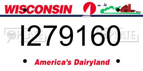 I279160 Wisconsin License Plate