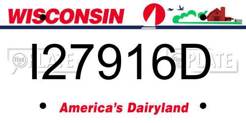 I27916D Wisconsin License Plate