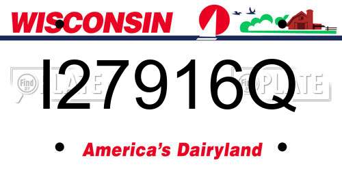 I27916Q Wisconsin License Plate
