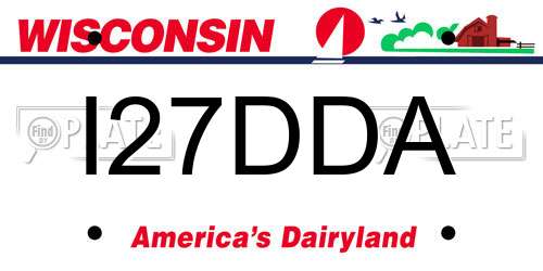 I27DDA Wisconsin License Plate