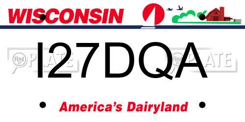 I27DQA Wisconsin License Plate