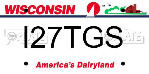 I27TGS Wisconsin License Plate