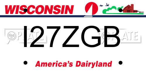 I27ZGB Wisconsin License Plate