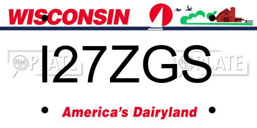 I27ZGS Wisconsin License Plate