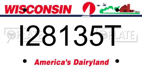 I28135T Wisconsin License Plate