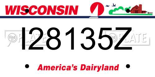 I28135Z Wisconsin License Plate