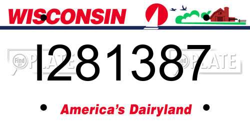 I281387 Wisconsin License Plate