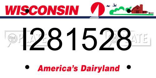 I281528 Wisconsin License Plate
