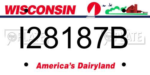 I28187B Wisconsin License Plate