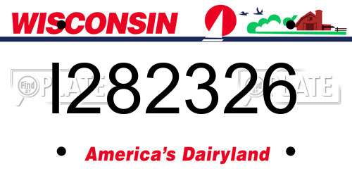 I282326 Wisconsin License Plate