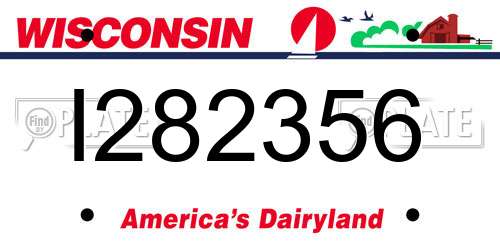 I282356 Wisconsin License Plate