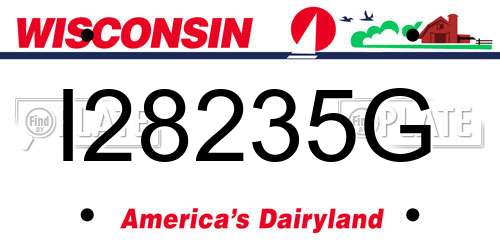 I28235G Wisconsin License Plate
