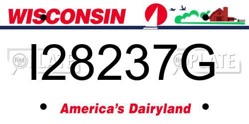 I28237G Wisconsin License Plate