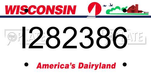 I282386 Wisconsin License Plate