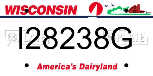 I28238G Wisconsin License Plate