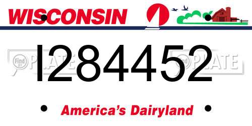 I284452 Wisconsin License Plate