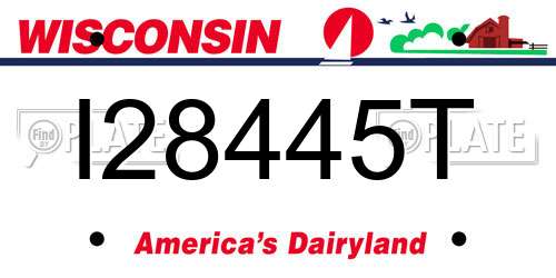 I28445T Wisconsin License Plate