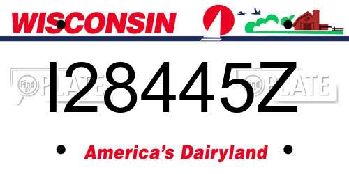 I28445Z Wisconsin License Plate