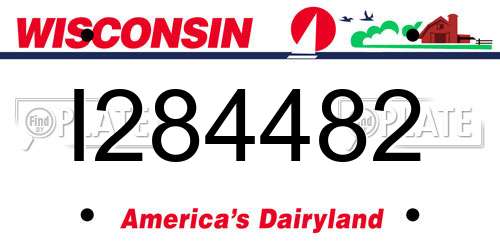 I284482 Wisconsin License Plate