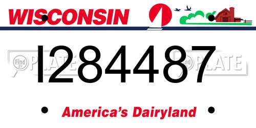 I284487 Wisconsin License Plate