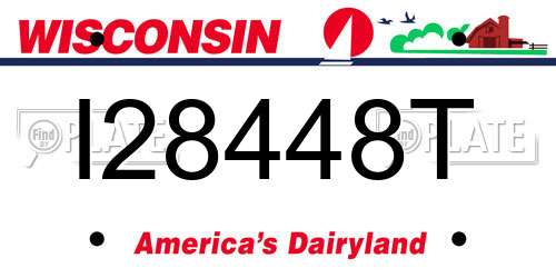 I28448T Wisconsin License Plate