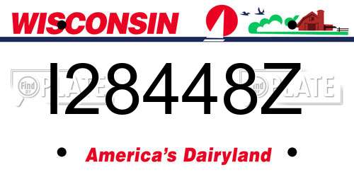 I28448Z Wisconsin License Plate