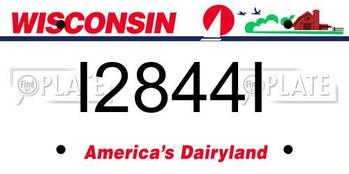 I2844I Wisconsin License Plate